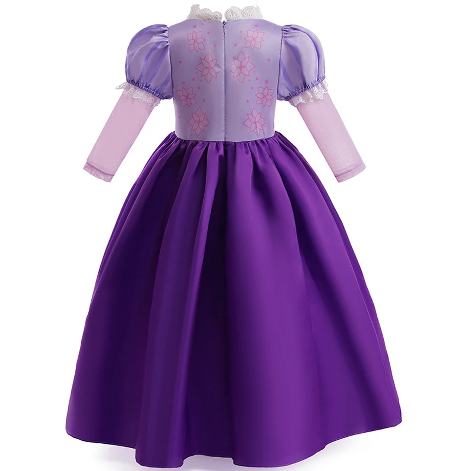 Rapunzel Cosplay Princess Dress para meninas, traje de palco para crianças, Carnaval de Halloween, Natal, Festa Festival, vestido elegante