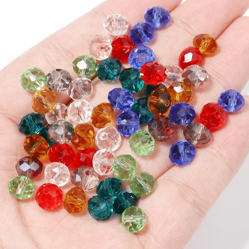 100pcs/Lot 4mm Rondelle Austria Faceted Glass Beads Crystal Beads Loose Spacer Beads For Jewelry Making DIY Bracelet