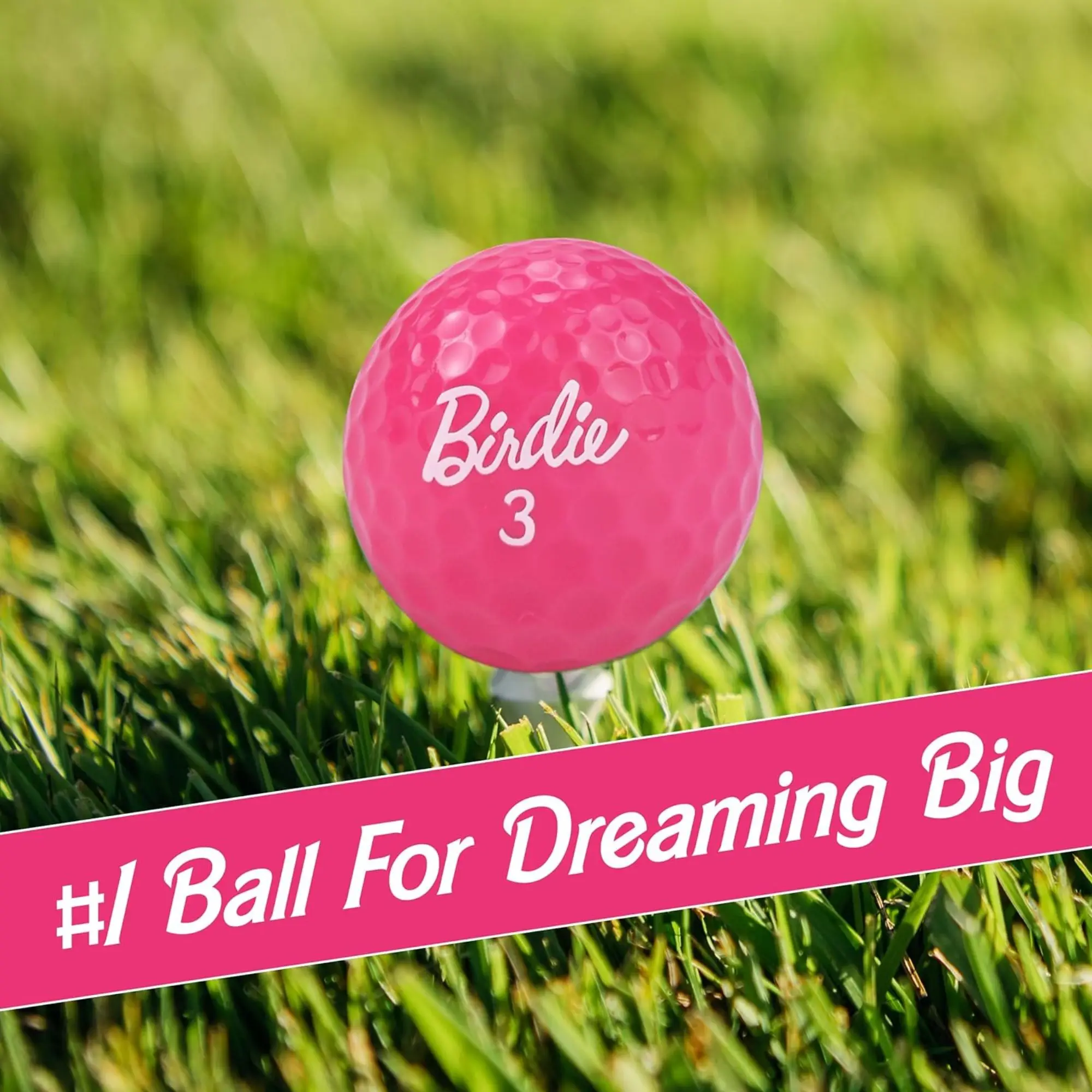 3 Stück lustige Golfbälle – Birdie Pink Golfbälle – lustiges Golfgeschenk für Frauen (Hülle mit 3 Stück, Neuheit) – The # 1-Ball zum Träumen
