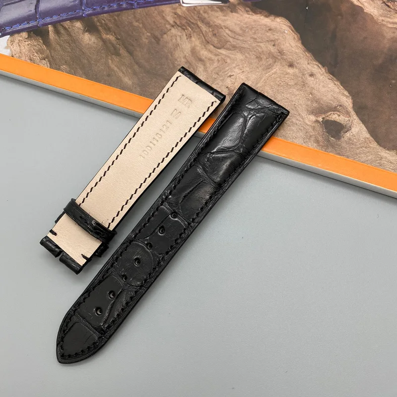 FUYIJIA Luxury B-VLGARI Watch Band Custom Alligator Strap 20MM 21MM 22MM Genuine Leather Belt Crocodile Skin Watchbands 10~26MM