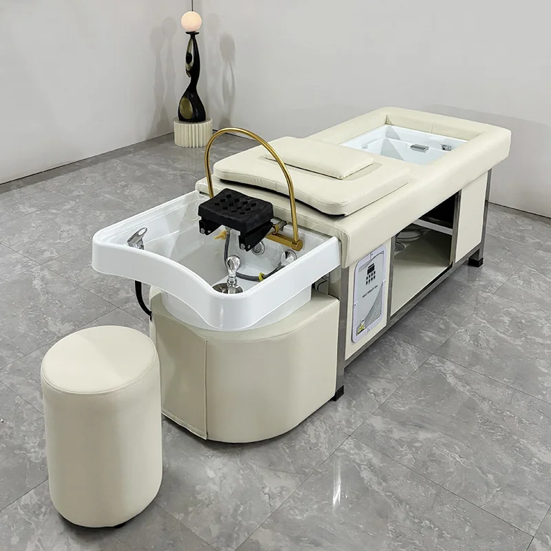 Modern Multifunctional Salon Electric Spa Water Circulation Head Therapy Hair Washing Massage Pedicure Shampoo Bed