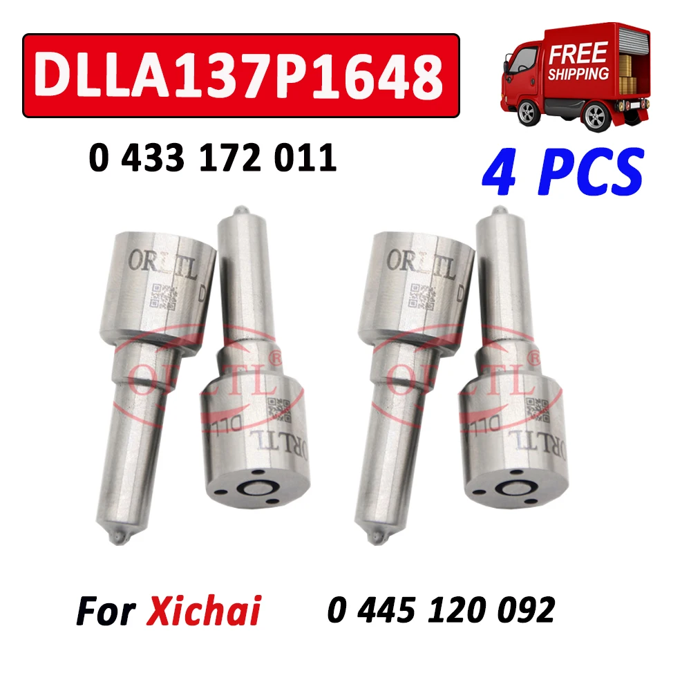 0445120092 Diesel Injector Nozzle Assy DLLA137P1648 Fuel Common Rail Injector 0433172011 For Bosch Diesel Sprayer 0 445 110 092