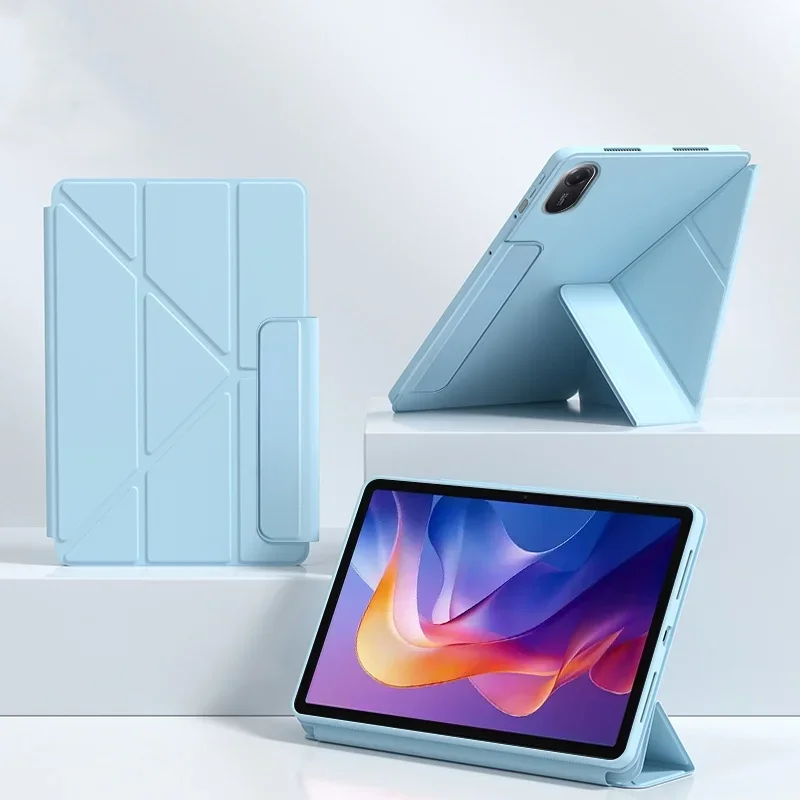 For POCO Pad M1 Case 12.1 inch Multi-Folding Magnetic Soft Back Stand Coque for Xiaomi Redmi Pad 2 Pro Poco Pad M1 Tablet Cover