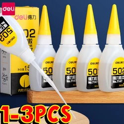 1-3pièces Deli 502 Super colle instantanée à séchage rapide cyanoacrylate adhésif cuir caoutchouc bois métal forte liaison 15g outil de colle liquide