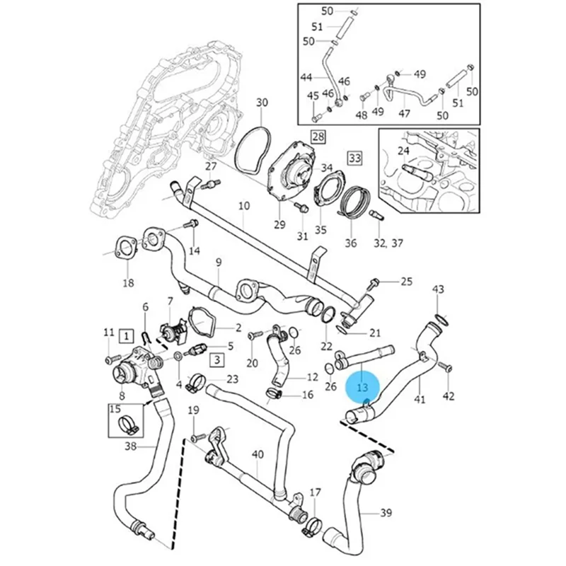 LLCS-Car Engine Coolant Hose Oil Cooler Upper Hose Thermostat Water Pipe For Land Rover LR2 LR001442