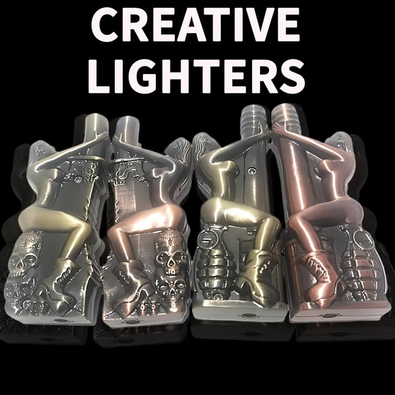 

HOT Metal Enthusiast Inflatable Lighter Windproof Jet Flame Butane Torch Portable Lighter Personalized Smoking Accessories