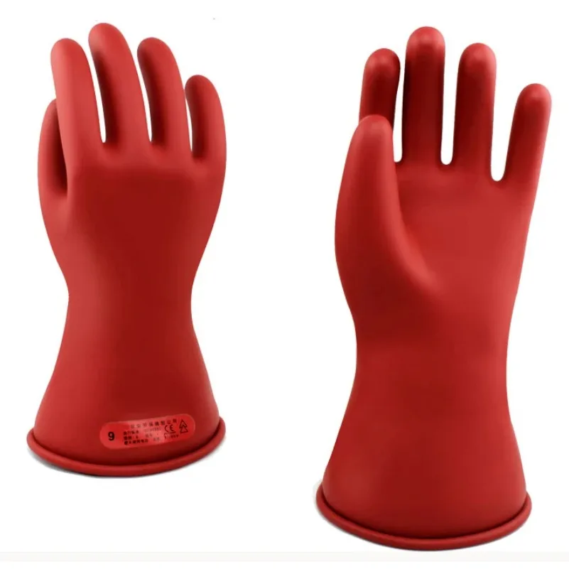 

5KV Rubber Gloves Certified High Voltage Electrical Safety Gloves with Extended Cuff Latex Dielectric Mittens for Electricians
