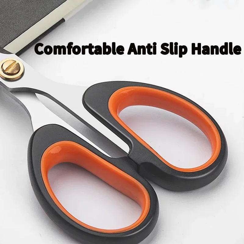 Heavy Duty Stainless Steel Scissors, Professional Sharp Blade For Fabric Leather Paper, All Purpose Office Home Craft Scissors