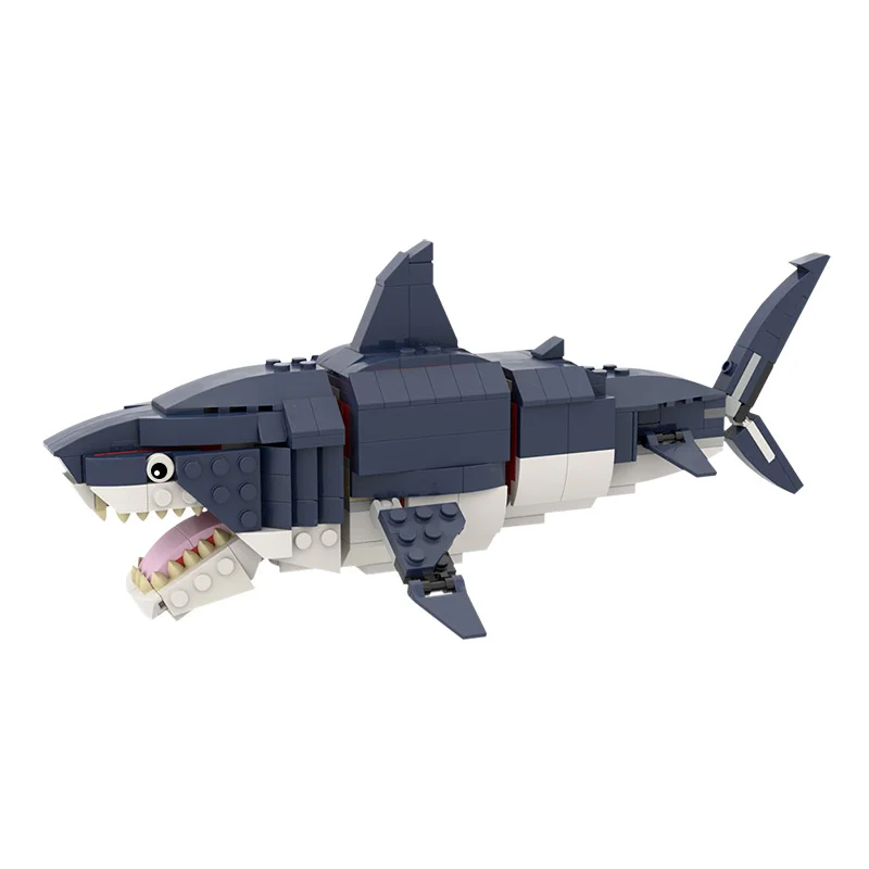 Ocean Underwater Sea Creatures Animals Building Toy - Prehistoric Megalodon Whale Shark Squid Marine Fish Brick Model