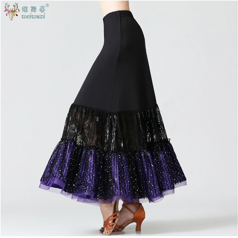 Fashion Modern Dance Skirt Long Ruffle Ballroom Skirts Flamenco Dance Costume Spanish Flamenco Dress Waltz Large Swing Skirt