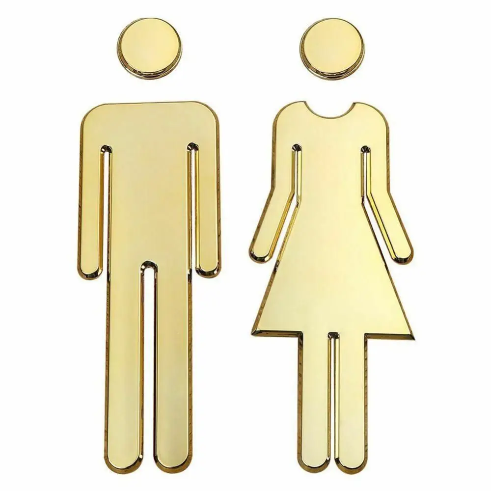 Stereoscopic Bathroom Sign Women Symbol Hotel Restaurant Washroom Sign Wc Door Toilet Sticker Signage Signboard Toilet Symbol