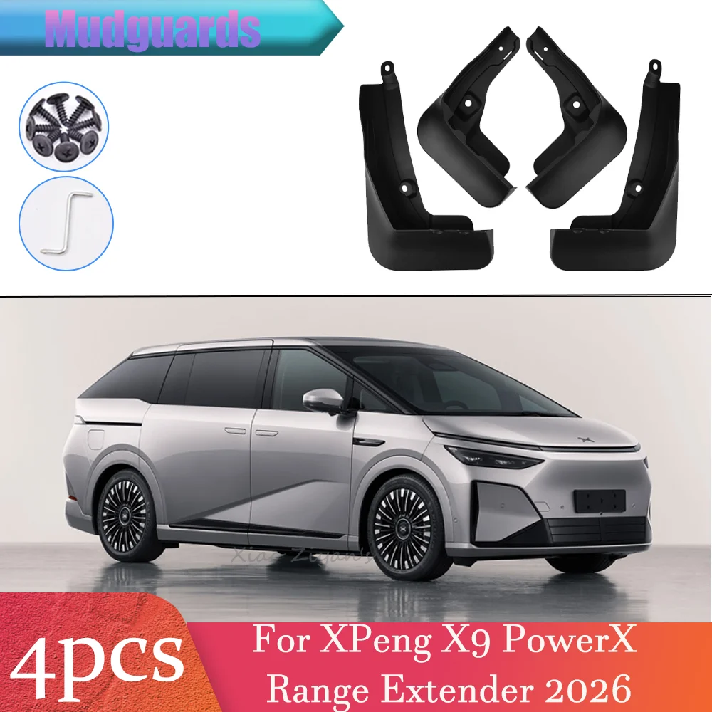 

Автомобильный брызговик для XPeng X9 PowerX, расширитель диапазона 2026, брызговики, защитные крылья, брызговики, аксессуары, 4 шт.
