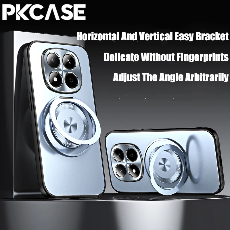 PKCASE 360 °   Drehbare magnetische Halterung Handyhülle für Redmi Note 15 14 Pro Plus K90 Pro Turbo 5 Max mit Linsenschutzabdeckung