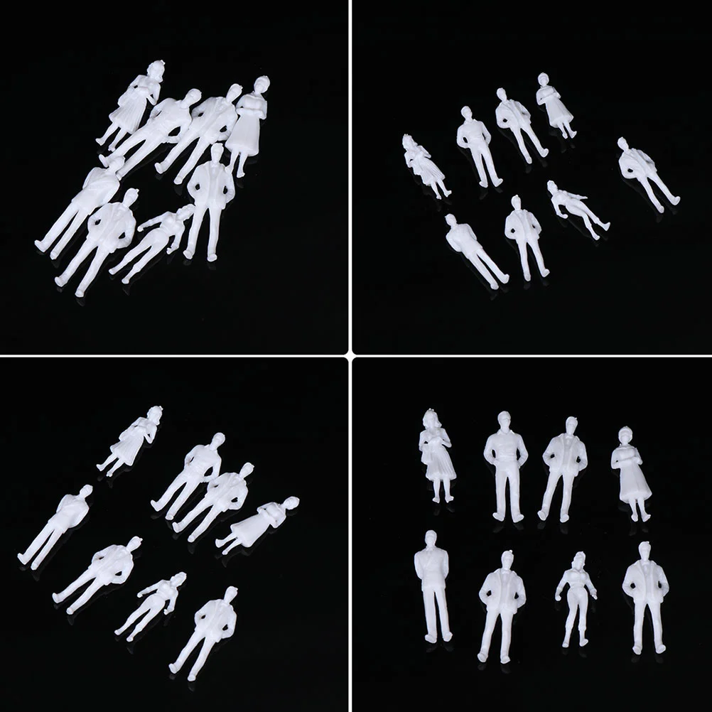 20 pezzi di vassoi di sabbia miniature piccole figure umane figurine di persone modelli realistici numero bianco