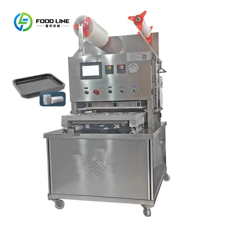 Customized Vertical Nitrogen Gas Flushing Tray Sealer Pneumatic Meal Tray Sealing Machine for Beverage Food Snacks