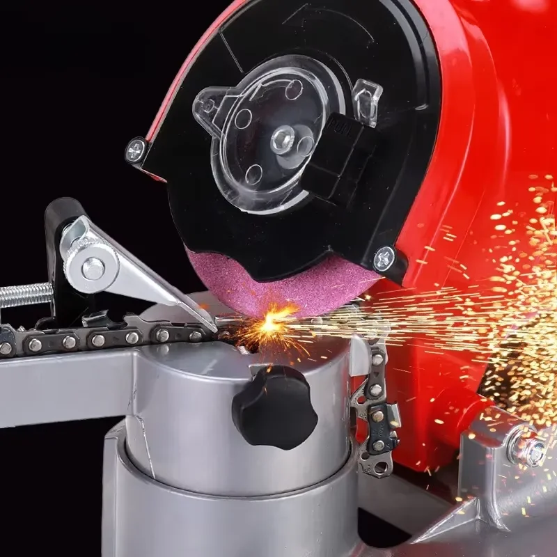 Electric Desktop Chain Grinder for Chainsaw Chain Sharpening with Adjustable Angle Guide Precision Teeth Filing Tool for