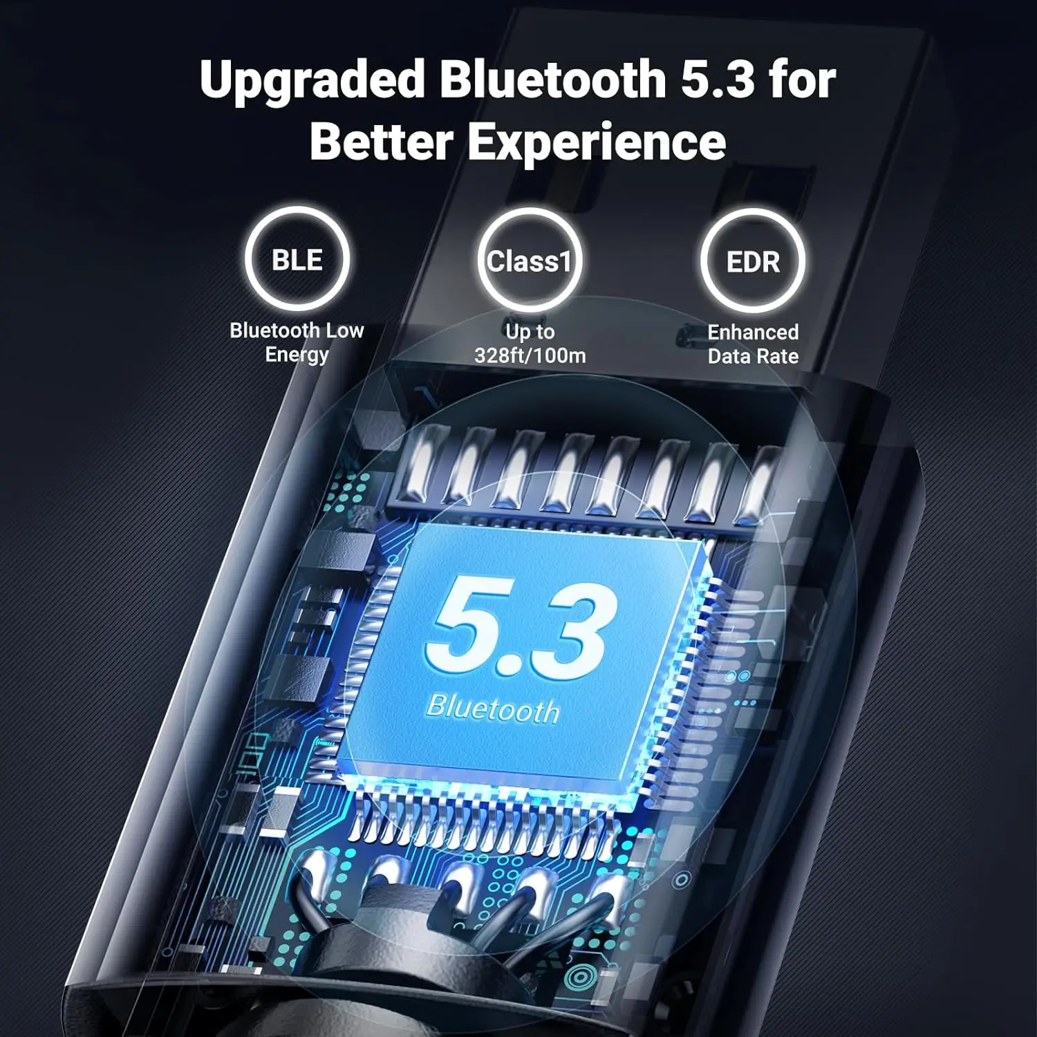 UGREEN Long Range Bluetooth 5.3 Adapter for PC 28FT/100M USB Bluetooth Dongle Wireless Bluetooth Transmitter Receiver