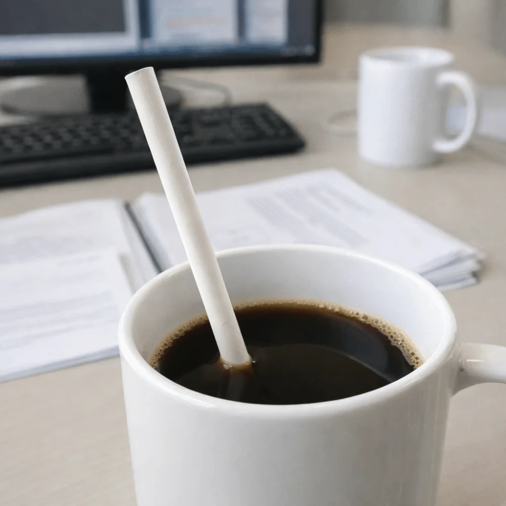 100PCS Kraft Paper Biodegradable Paper Straws Direct Pipe Flat Opening Paper Straws Brown Eco-Friendly Straws Milkshakes