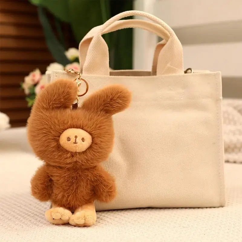 Orso borsa fascino coniglio abbigliamento orso auto chiave ciondolo chiave fascino portachiavi farcito portachiavi borsa ciondolo per le donne ragazze