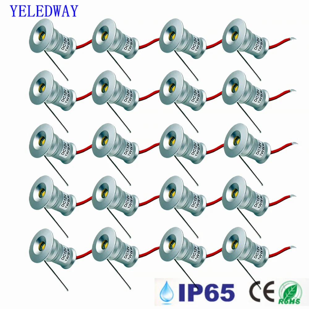 IP65 Mini LED Downlight 24V 1W Silver/Black/White Indoor 15MM Recessed Led Spot Light Dimmable Jewelry Cabinet Ceiling Spotlight