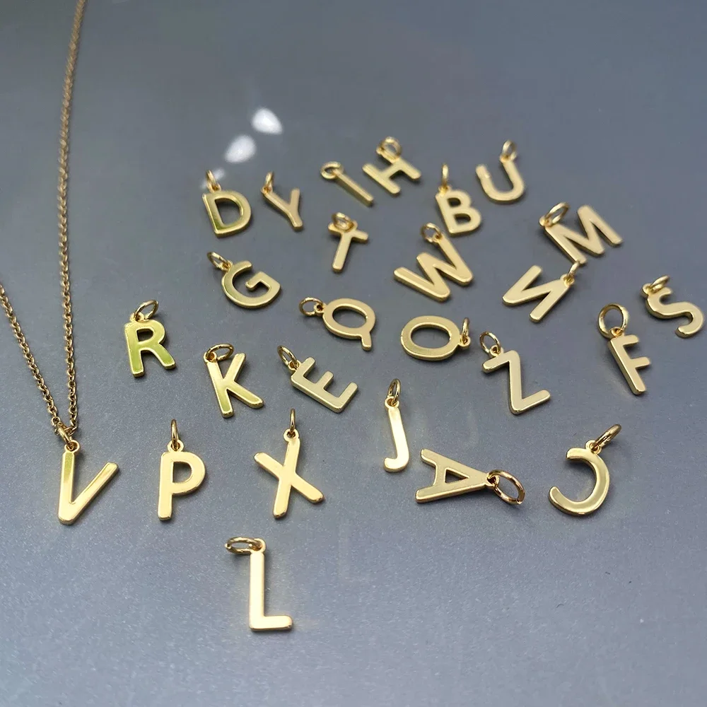 A-Z 26 Letter Woman's Pendant Gold color Name initial Necklace Women Long Stainless Steel Chains Necklace Collares Choker image 3