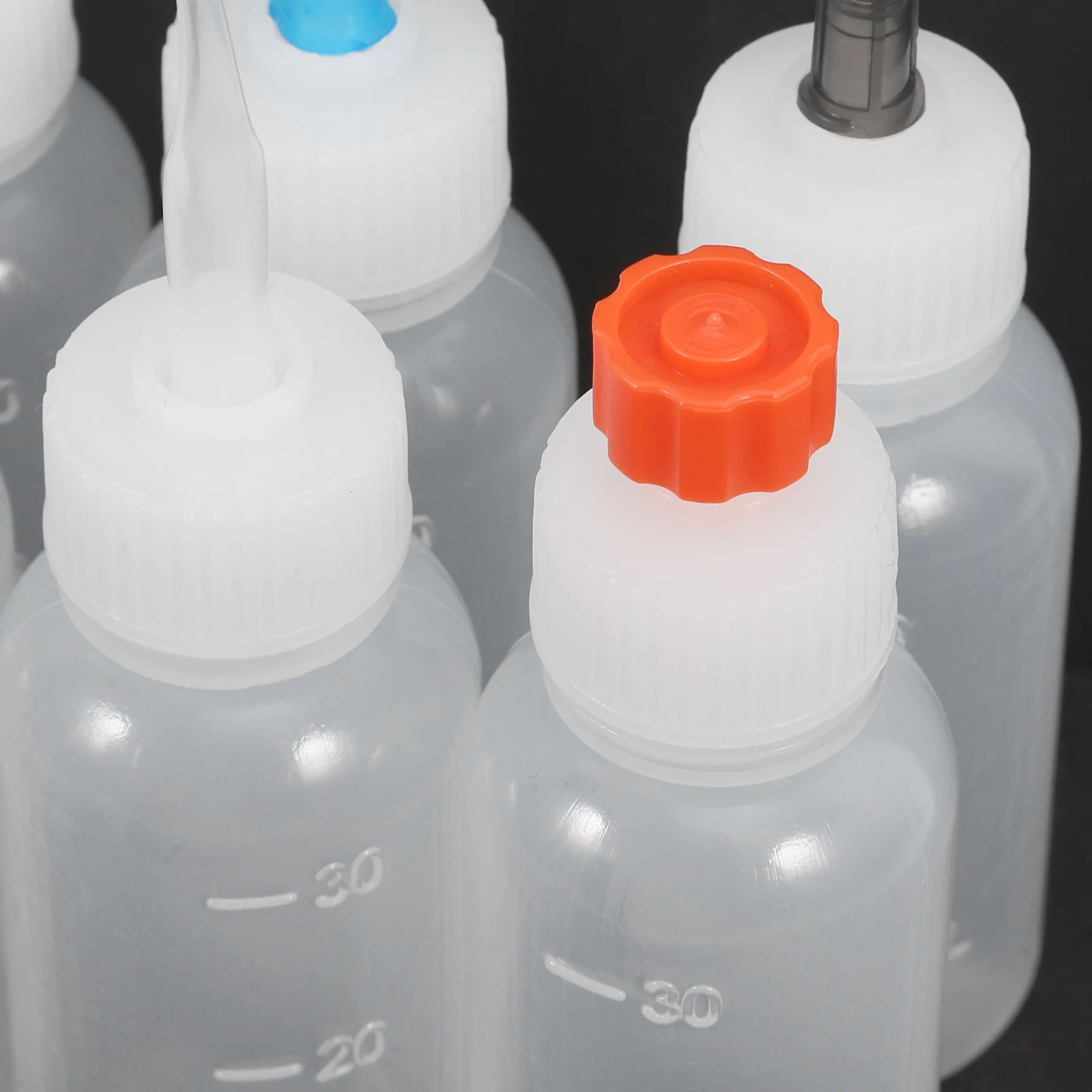 1Set Plastic Industrial Dropper Glue Bottle 30ml Needle Tips Accurate Glue Squeeze Bottle Portable Applicator Tiny Funnels