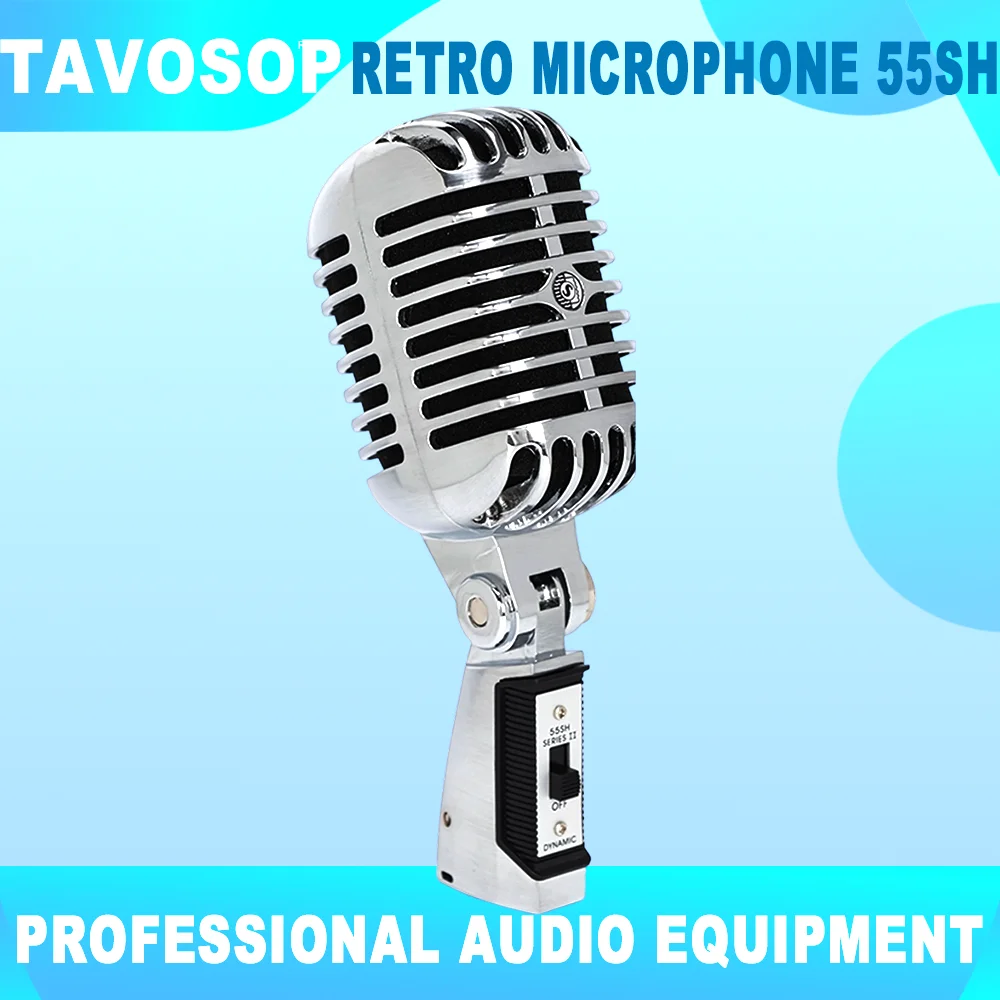 Vintage metal Microphone 55SH Retro Dynamic Vocal Microphone Stage Karaoke Vintage Style XLR interface Mic for Studio Recording