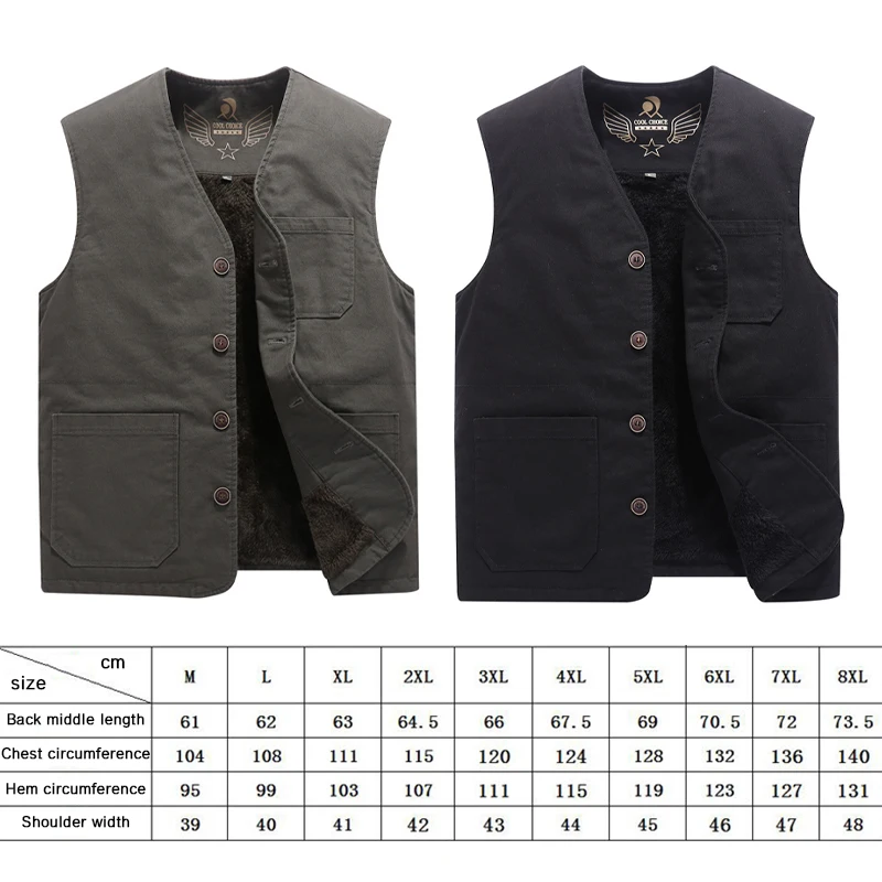 Men's Fleece Work Fishing Vests Lightweight Safari Travel Hunting Waistcoat with Pockets Camping Tactical  Waistcoat