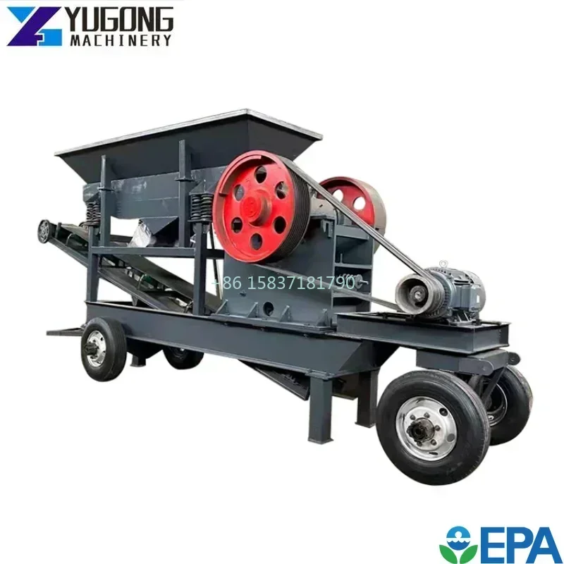 Rock Crushing Machine Mobile Crushing Station Screen Mobile Small Jaw Crusher Gold Ore Crush Stone Production Line for Canada