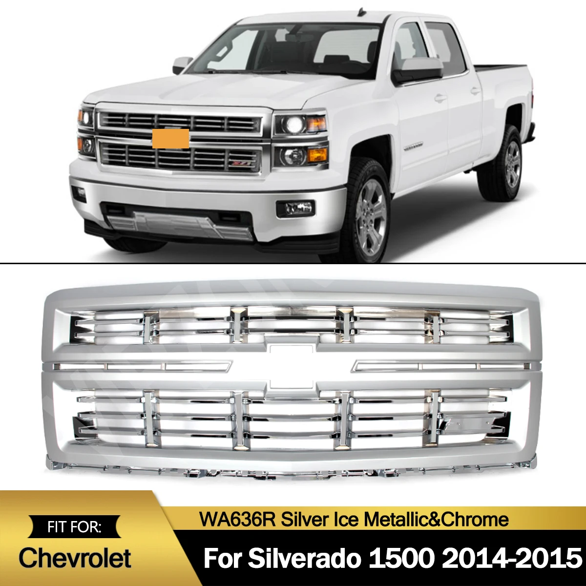 Front Upper Grille Replace For Chevrolet Silverado 1500 Z71 2014-2015 Front Bumper Grille Hood Grills Modified Grill Accessories