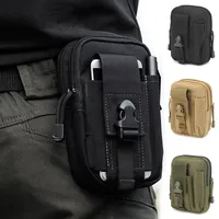 Outdoor Tactical Waist Bag, 600D Nylon Waterproof Camouflage Hanging Hunting Bag, Molle Multifunctional Mobile Phone Storage Bag