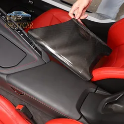 ABS Carbon Fiber For Chevrolet Corvette C8 Stingray Z51 Z06 2020-2023 Car Central Armrest Box Protective Cover Car Accessories