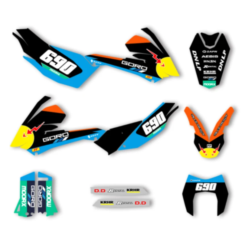 

SPACE Custom Motorcycle Graphics For KTM 2008 2009 2010 2011 08-11 LC4 SMC 690 Decal Stickers Kits 002