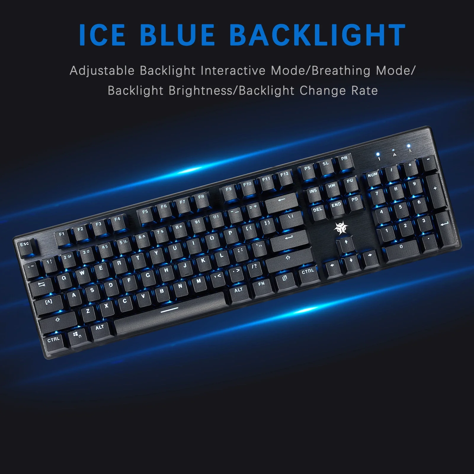 

For LoL104 Key ABS Keycap RGB Backlit Ergonomic USB Wired 2.4G Wireless Blue RED Switch #