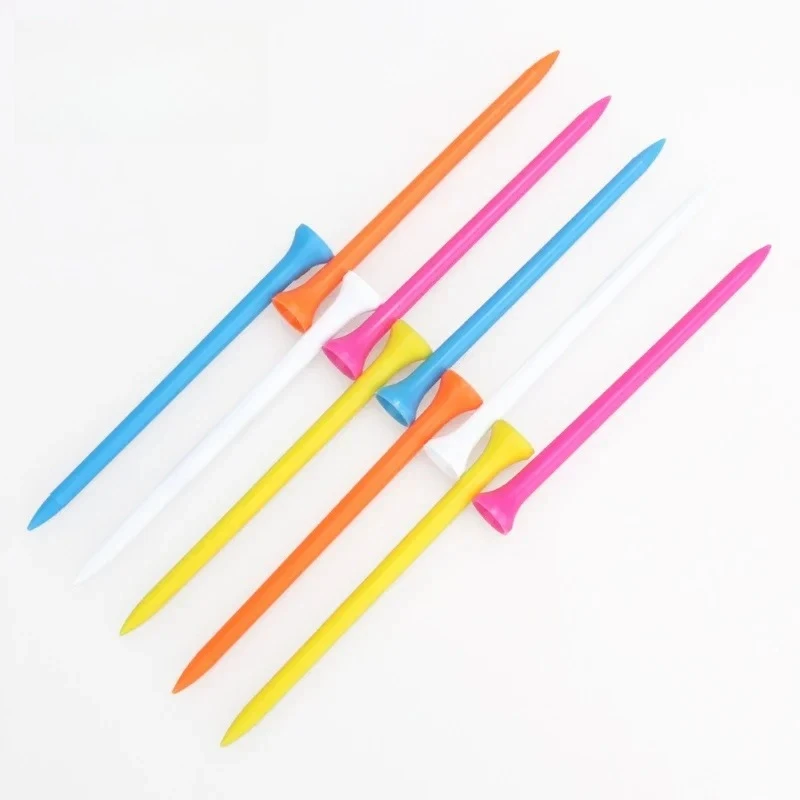 83mm Golf Tees 100pcs Random Color Plastic Ball Seat GKS001