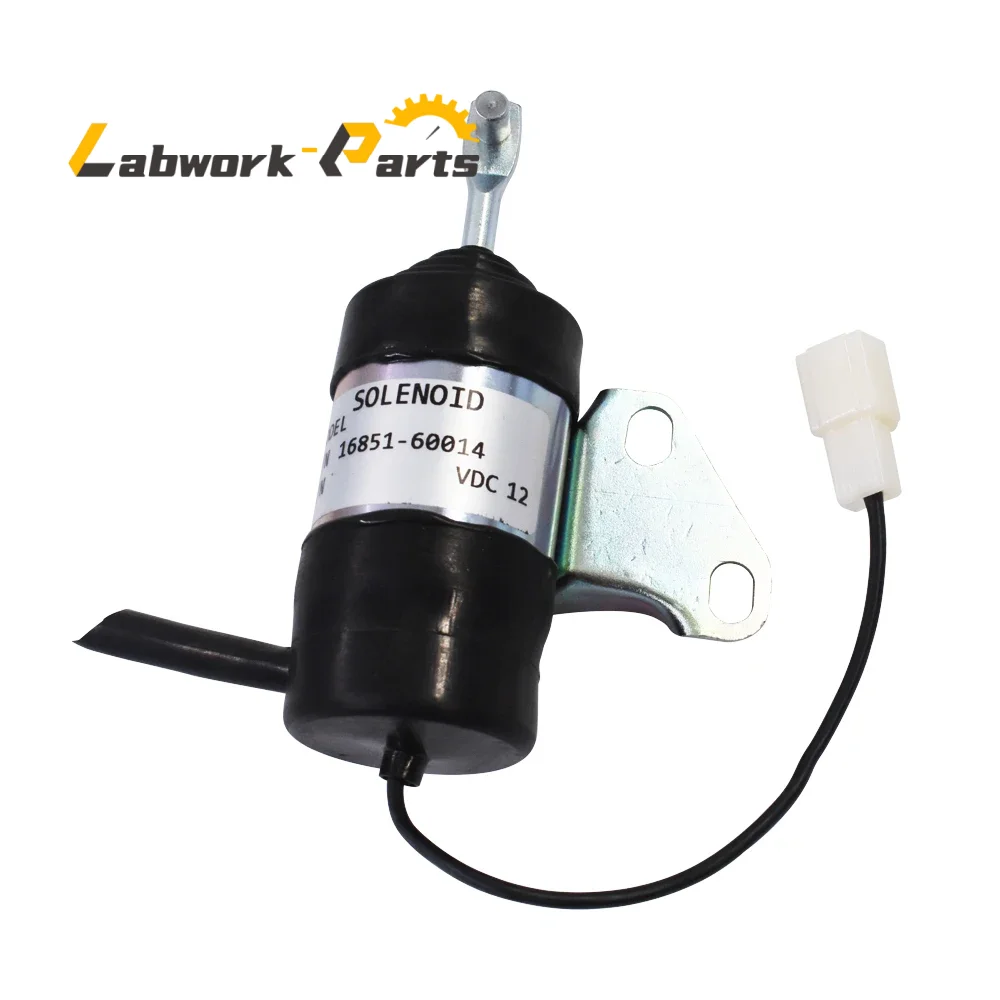 1pc Fuel Shut Off Solenoid 16851-60014 Replacement for Kubota BX2230D RTV900R RTV900T B7410D BX1500D BX1800D & Denso BX7410D 12D