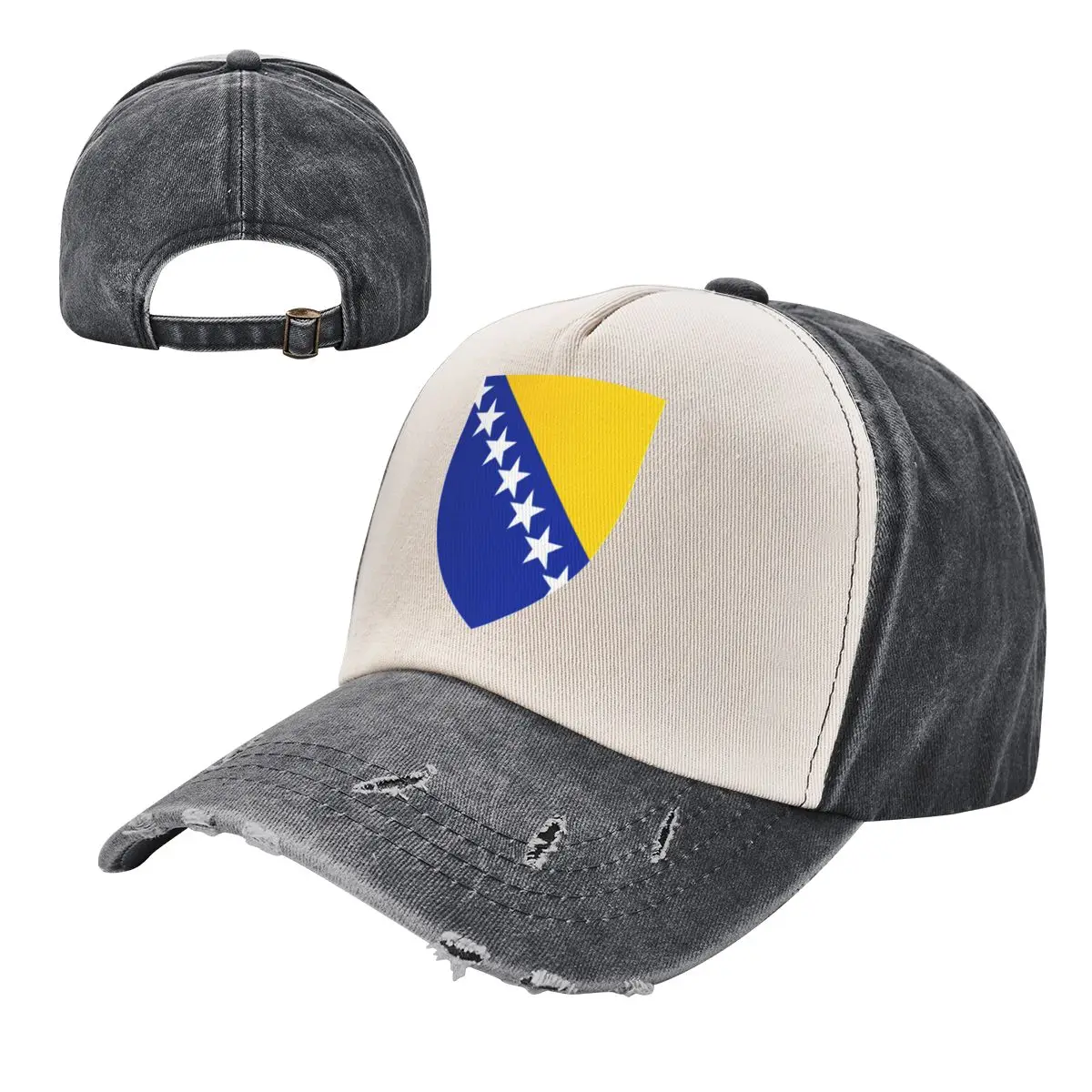 Emblem Of Bosnia And Herzegovina Distressed Baseball Cap Dad Hats Men Women Vintage Washed Cotton Trucker Adjustable Gift