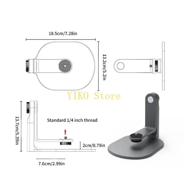 K32C Projector Desk Mount with 360°Rotation, Easy Tilt, and Secure 1/4Inch Screw