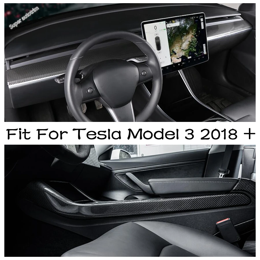 

Dashboard Instrument Panel / Center Console Gear Shift Box Side Strip Decor Cover Trim Accessorie For Tesla Model 3 2018 - 2021