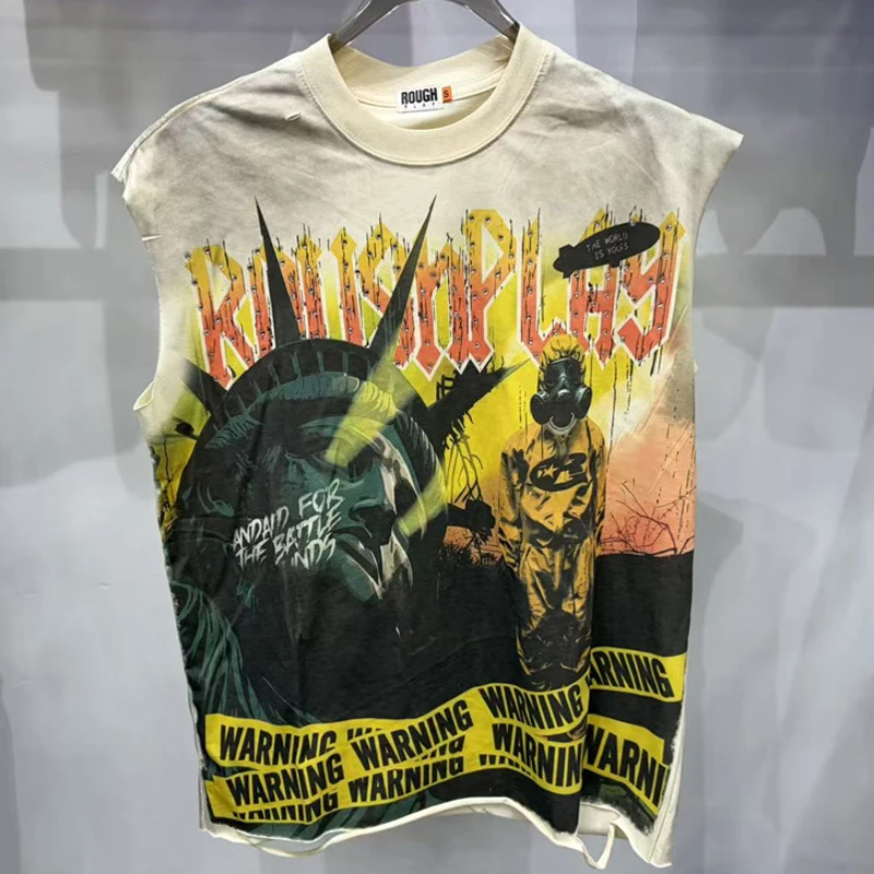 Trend Hip Hop Rough Play Sleeveless Top Men's Women's American Street Style T-Shirt Stock
