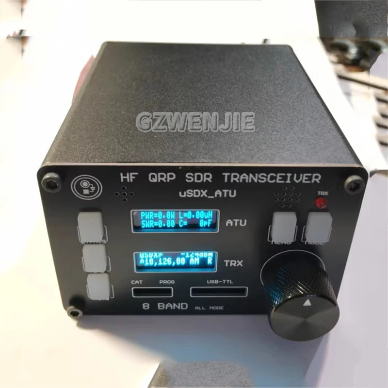 uSOTA-ATU USDX HF QRP SDR Transceiver Built-in ATU-100 Antenna Tuner with Dual OLED Displays 8 Bands Design