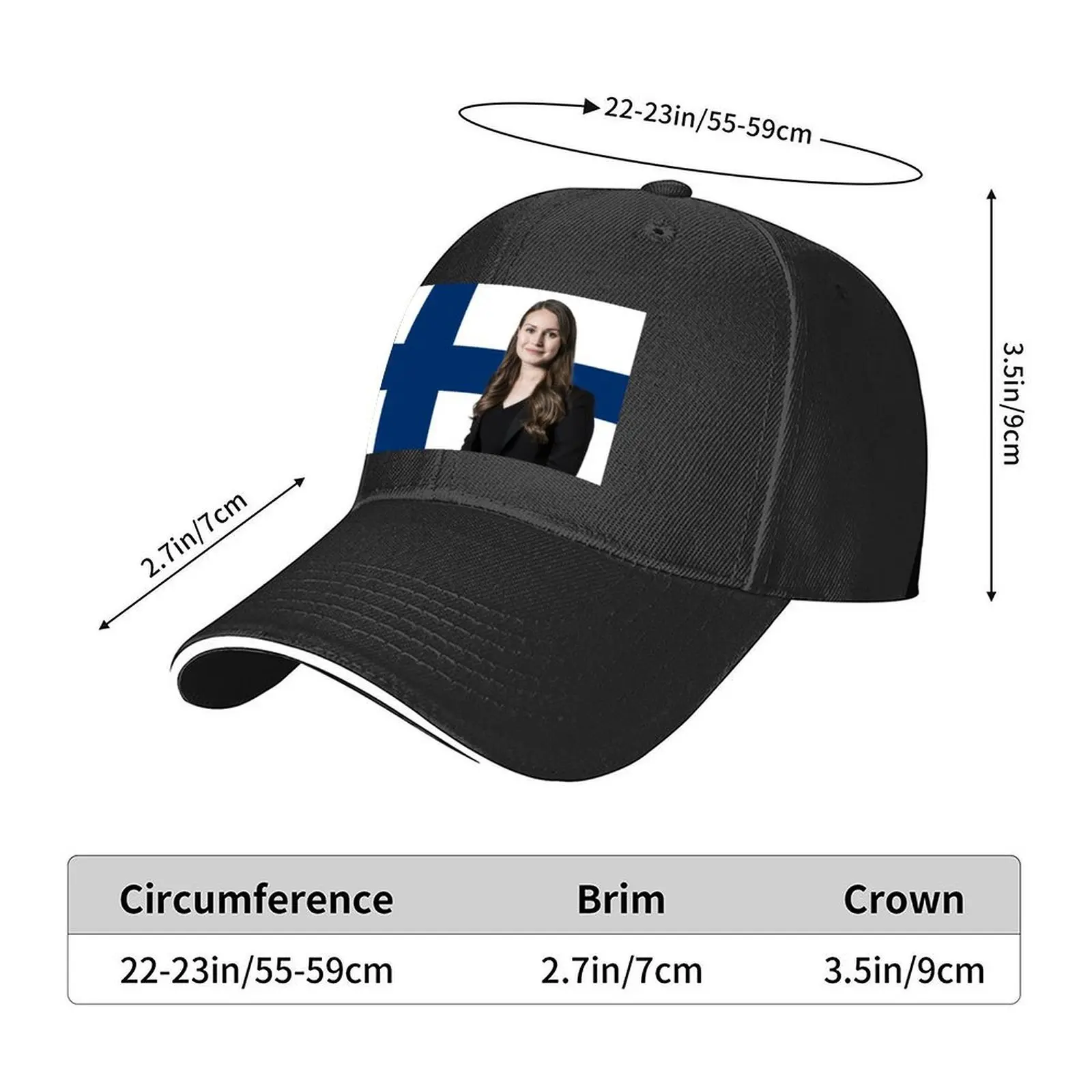 Sanna Marin Baseball Cap tactical cap Funny hats Sunhat New In The Hat Girl'S Hats Men's