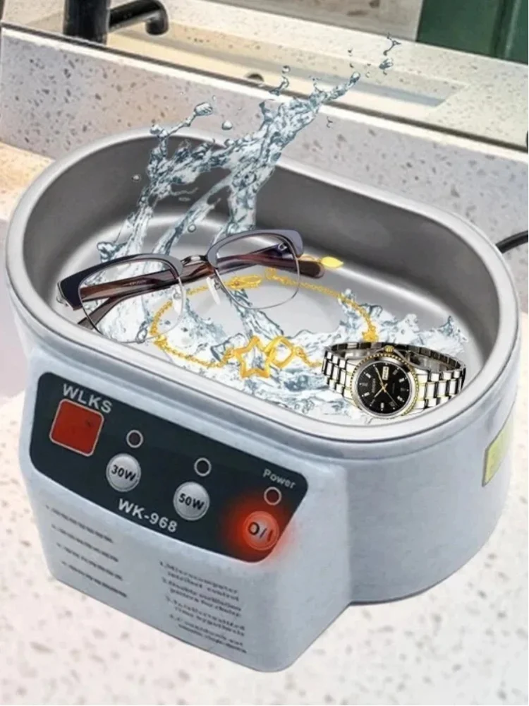 30/50W Digitaler Ultraschallreiniger, Multifunktions-Ultraschallreinigungsbad Vibrations-Sonikator-Tank für Schmuck, Brillen, Uhren, Leiterplatten, Metallteile, Zahnprothesen, Münzen, Laborteile,