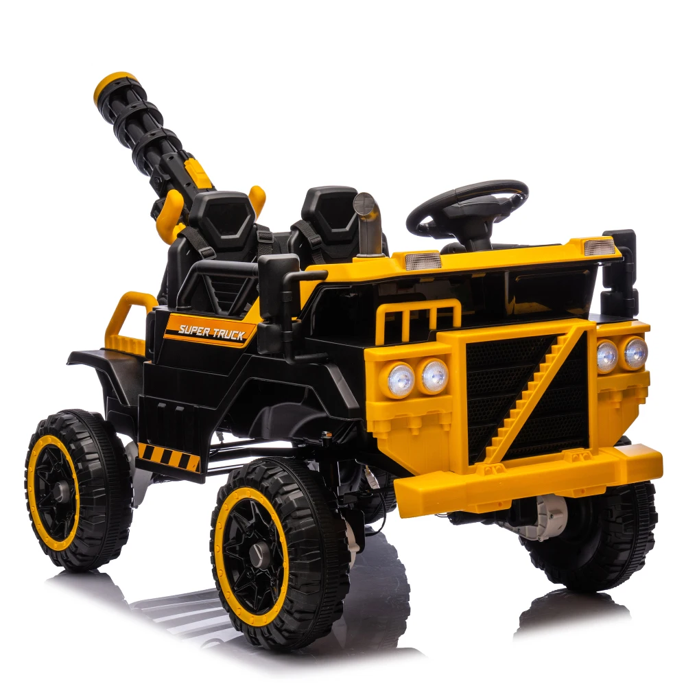 子供用電動乗用車 広々とした3人乗り 強力な4モーター駆動 親のリモコン付き LEDライト 3段階速度調整可能 対象年齢3歳以上