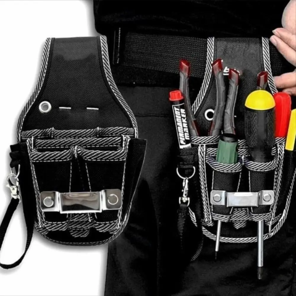 Multi Pocket Tool Waist Pack Large Capacity Wear-resistant Toolkit Electrician Ergonomic Design Holds Tools Securely