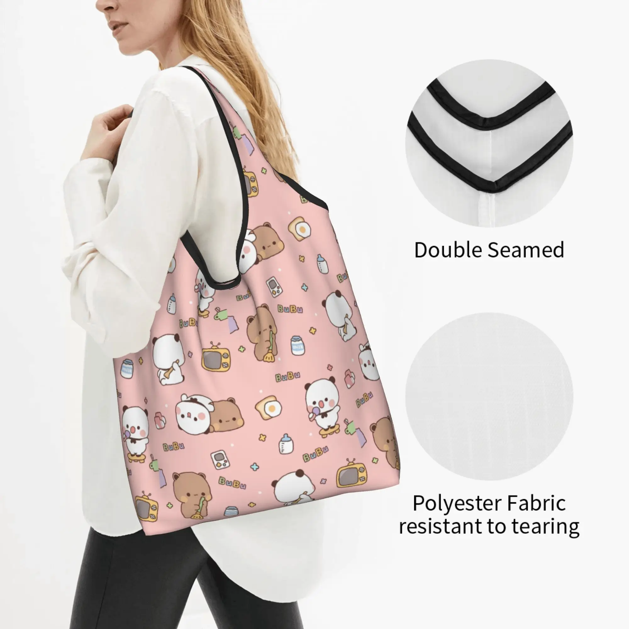 Fashion Printing Bubu Dudu Cartoon Mangas Tote Shopping Bags Portable Shoulder Shopper  Handbag