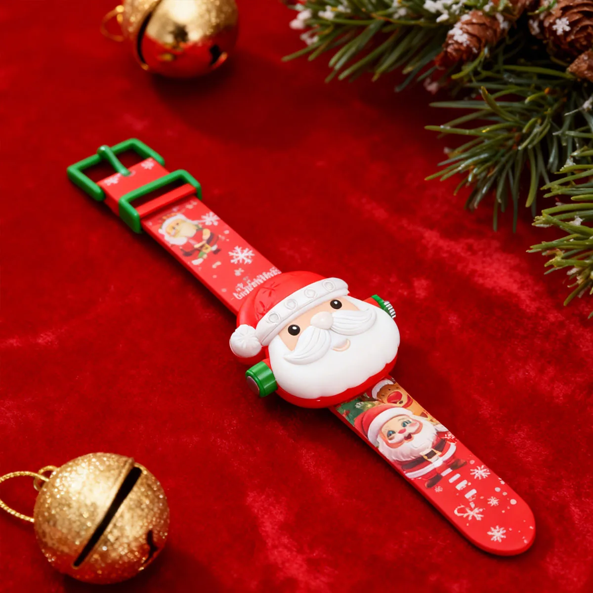 

3D Cartoon Children's Watch Boys and Girls Projection Santa Claus Elk Children's Digital Watch Christmas and Halloween Gift