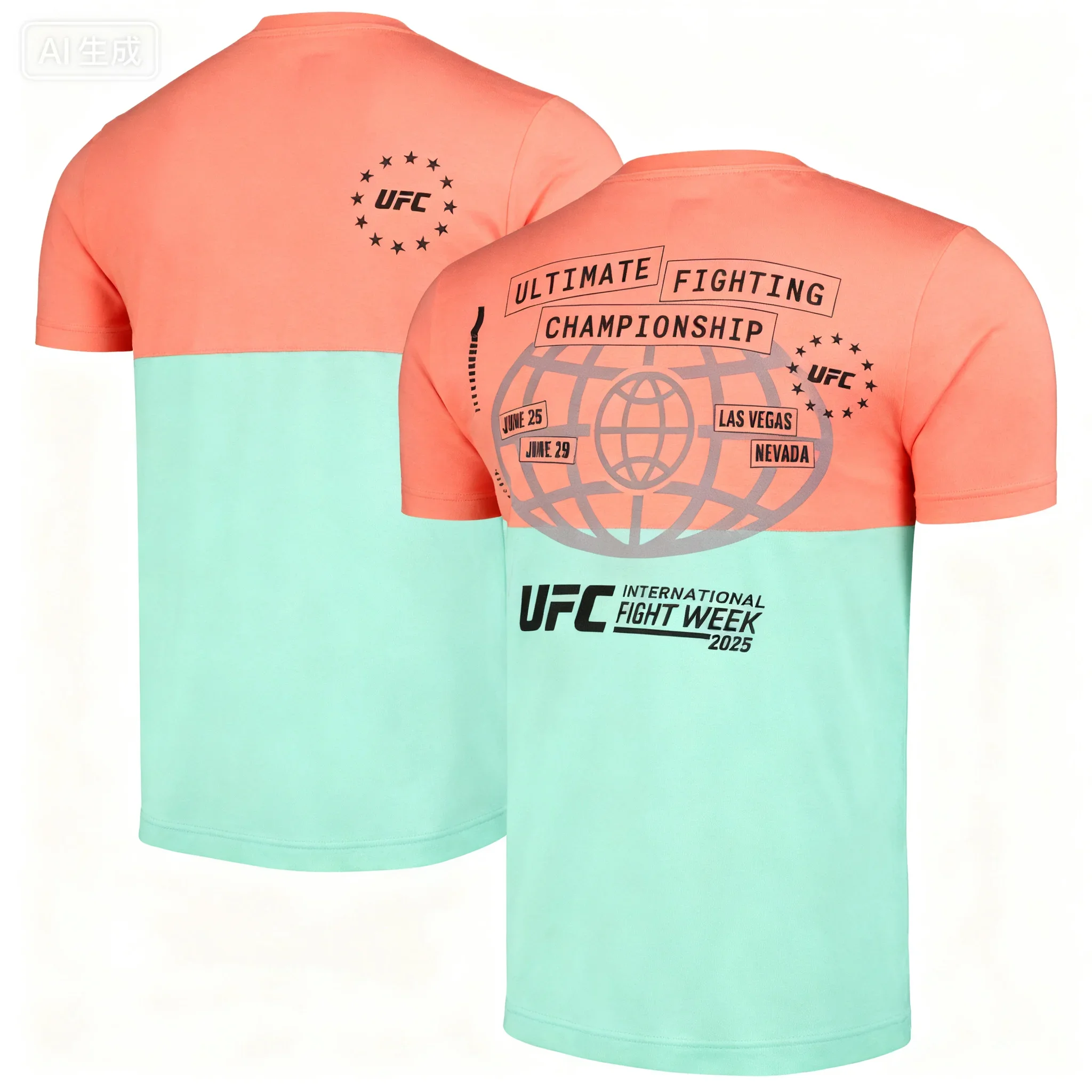 الصيف الرجال متعددة Ufc 2025 أسبوع القتال الدولي الأزرق تي شيرت المتطرفة الرياضة الملاكمة دعوى Ufc القتال بطل #6