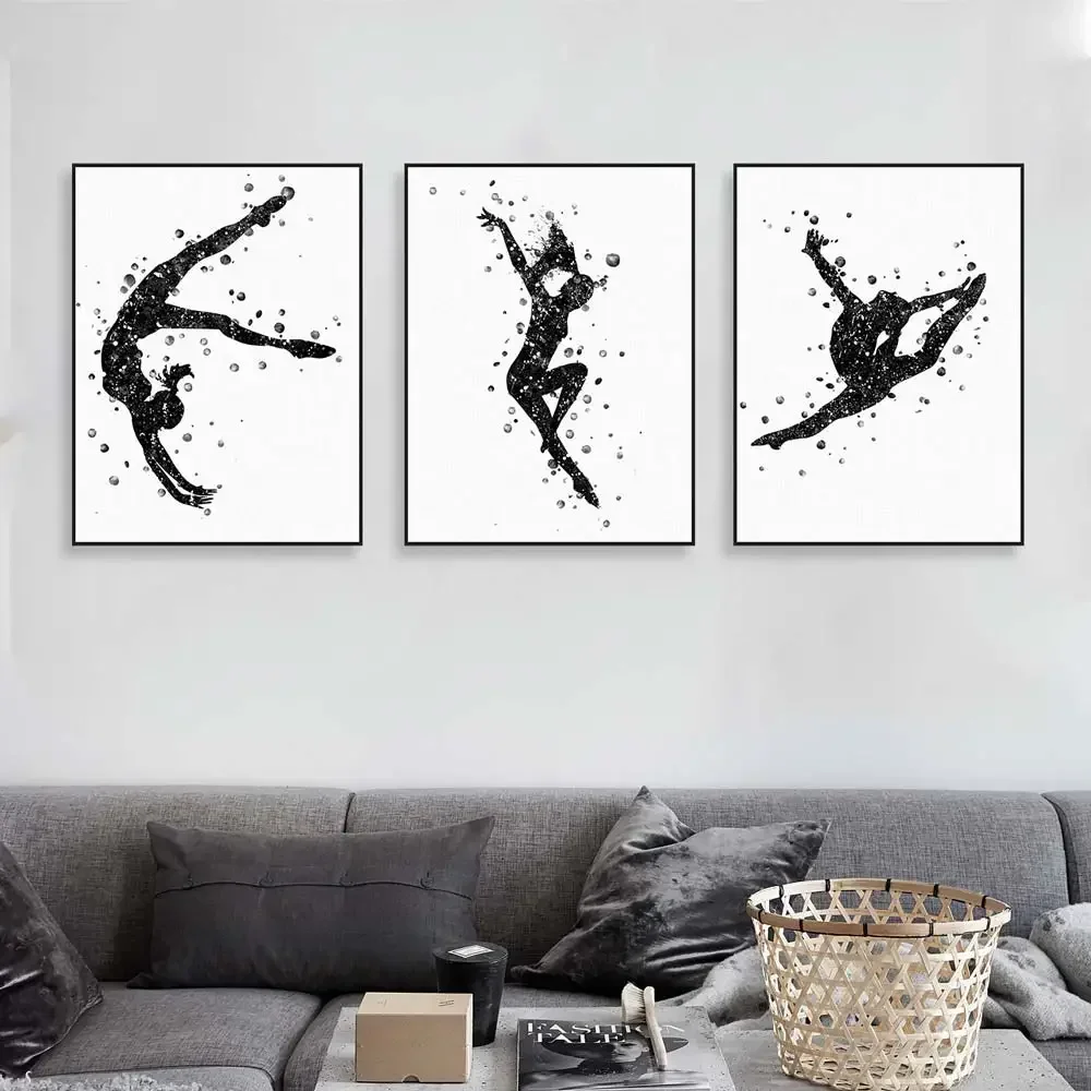 Multiple sizes 1pc frameless Canvas Painting,Gymnastics Abstract Beautiful Girl Room Picture Wall Art Print Poster Bedroom Offic