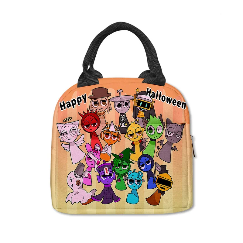 8inch Sprunki Lunch Bag Shoulder Bags For Students Crossbody Bags Large Capacity Lunch Bag Sprunki Box Lunch Bags Cartoon Bags